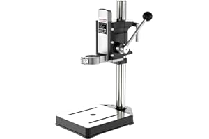OVERPASSING Hand Drill Press Stand, Benchtop Drill Press Workbench, Adjustable Punch Stand, Repair Tool with Aluminum Alloy Base, Integrating Drilling, Grinding and Cutting Functions in One