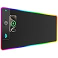 GIM Wireless Charging RGB Gaming Mouse Pad 15W, LED Mouse Mat 900x400x4MM, 10 Light Modes Extra Large Mousepad Non-Slip Rubber Base Computer Keyboard Mat for Gaming, MacBook, PC, Laptop, Desk