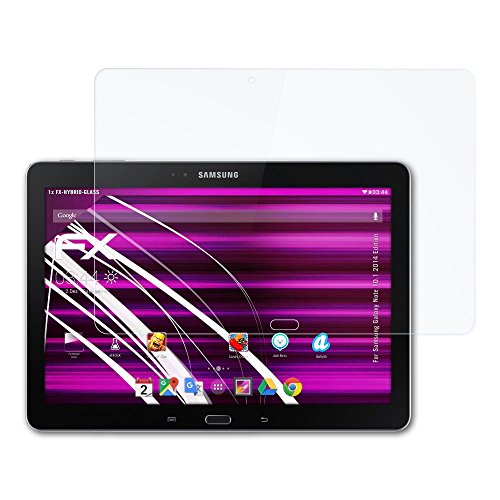 Samsung Galaxy Note 10.1 (2014 Edition) Glasfolie - atFoliX FX-Hybrid-Glass hartbeschichtete elastische 9H Kunststoffglas Folie