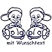 Produktbild Babyaufkleber Autoaufkleber für Zwillinge mit Wunschtext - Motiv Z36-JJ (16 cm)