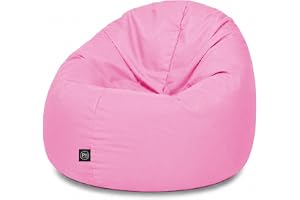 Patchhome Sittsäck med 2-i-1-funktion, sittdyna, saccosäck, rosa, 125 cm i diameter i 25 färger och 3 olika storlekar, färdig