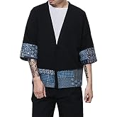 Men's Japan Happi Kimono Haori Jacket Transition Jacket Cotton Linen Coats