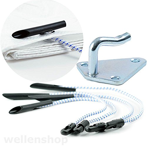 Preisvergleich Produktbild 12x Planenspanner mit 10x Dreilochplanenhaken