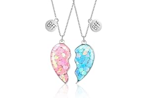 AFCJLTO Collana Pendente Amicizia Set,Confezione da 2 collane BFF Collana,Best Friends Collana,collana bff per 2 Ragazze Regalo di Compleanno per Migliori Amici