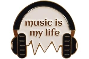 GBJUK Music is My Life - Spilla smaltata con chiusura a farfalla sul retro, Metallo