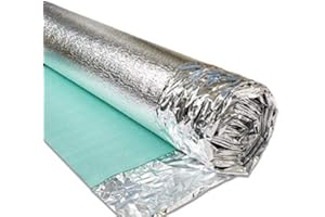 3mm Acoustic Silver Underlay for Wood or Laminate Flooring - Foil Damp Proof Membrane - by AcuStick® Brand (15m (1m x 15m))