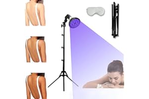 FAcoLL Lampada abbronzante da 54 W per Corpo e Viso, Dispositivo autoabbronzante per Prendere Il Sole a casa con Maschera per Gli Occhi + treppiede ad Altezza Regolabile (38,5-78,7 Pollici)