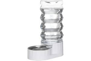 Sfozstra 【Automatischer Haustier Wasserspender】Lagre Dogs Edelstahl Schwerkraft-Futterspender - Praktischer Trinkwasserspender Entwickelt für Hunde und Katzen (Weiß, 9L)