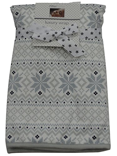 Babies 75x75 cm double layered Nordic print fully lined coral fleece blankets Grey