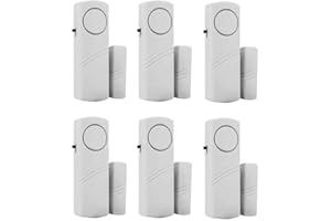 NICE HOME Alarma de seguridad personal para ventana y puerta, alarma antirrobo con sensor inalámbrico, paquete de 6