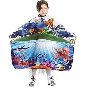 LEONAL Kids Children Baber Cutting Cape Hairdressing Salon Hair Styling Cloth Apron Cover Gown (41