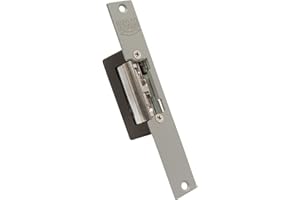 IFAM Serratura elettrica E-Strike A1A1AND04S, apriporta reversibile simmetrico, larghezza 21 mm, chiusura regolabile, anteriore corto in acciaio inossidabile, porta in legno interno esterno