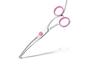 Jostift Hundeschere Set, Fellschere für Hunde und Katzen, Profi-Rounder Grooming-Schere, Rosa