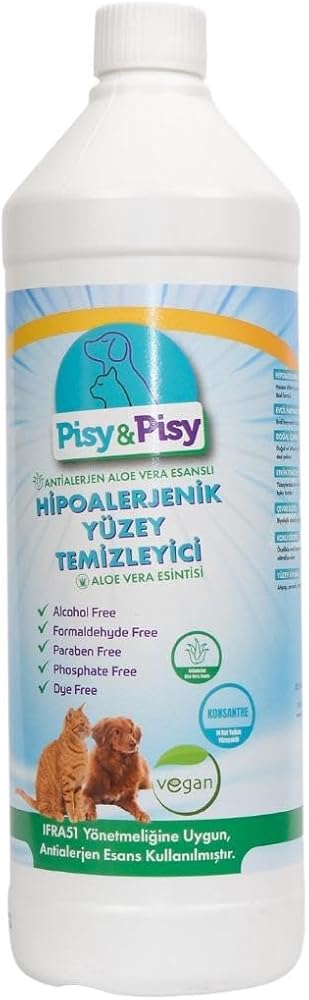 Pisy & Pisy Antialerjen Aleo Vera özlü Vegan Sertifikalı Hipoalerjenik Yüzey Temizleyici