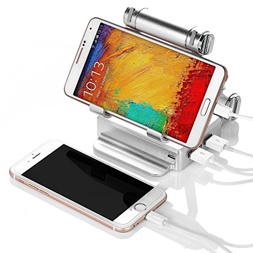 ULTRICS® Einstellbare Aluminium Handy Stand mit 10000mAh Dual USB Powerbank, 270 Grad Drehen Multi Betrachtungswinkel Handy-Standplatz, Desktop-Lade-Dock für iPhone iPad Samsung Galaxy Sony Xperia HTC LG iPod Nokia Tablet für Home Office Küche - 9