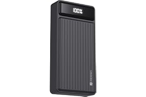 Portronics Luxcell B 20K Advanced 20000 mAh Power Bank with 22.5W Max Output, LED Battery Display, 22.5w Mach USB-A, 20w Type C PD Output, Type C Input, Wake Up Button, Black