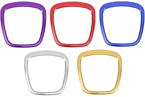 BEISDIRECT 1 Pieza de aleación de Aluminio del Coche del Volante de la Etiqueta engomada del Anillo de la Cubierta del Volante del Coche para Audi A3 8P S3 A4 B6 B7 A5 A6 Q5 Q7 Accesorios Interiores (Plata)