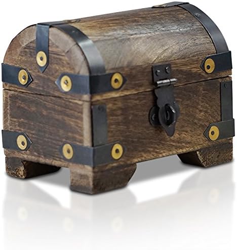 Brynnberg - Pirate Treasure Chest Storage Box - Durable Wood & Metal Construction - Unique, Handmade Vintage Design - Striking Decorative Element - The Best Gift (Small S)