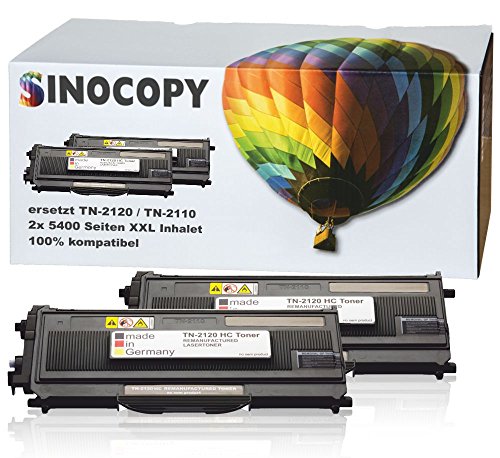 2 SinoCopy XXL Toner für Brother TN-2120 TN-2110 Brother HL-2140 MFC-7340 MFC-7320 DCP-7030 DCP-7040 DCP-7045 N HL-2150 N NR HL-2170 WR N W MFC-7320 W MFC-7440 W N MFC-7840 W TN2120 TN2110