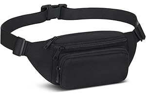 QINLOV Bauchtasche Hüfttasche Herren Damen Klein Gürteltasche Sport Bum Hip Bag Männer Frauen Waist Fanny Pack für Reise Wandern Hundetraining Outdoor (Schwarz)