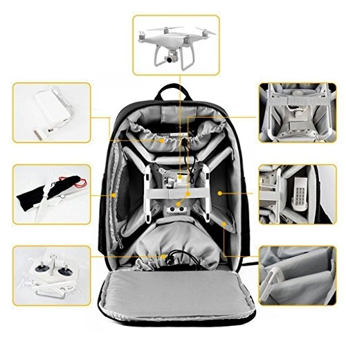 Caden Multifunktions-Wasserdichte Universal UAV Drones Rucksack Tasche für Quadcopter Drone und Canon, Nikon, Sony, Olympus, DSLR SLR Kameras, passen alle DJI Phantom 4/3/2 Serie, GoPro Kameras - 2