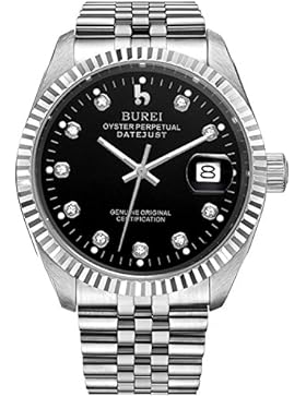 BUREI Luxus Herren Armbanduhr Automatik Mechanische Selbstaufzug Automatikuhr mit Saphirglas Datum Kalender und...