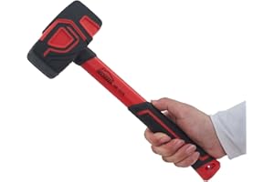 Rubber Mallet, HOUSERAN Rubber Mallet Hammer with Hook, 20 oz Rubber Hammer with Solid Rubber Head & Non-Slip Soft Grip, Mallet Hammer for Woodworking, Flooring, DIY Projects and Landscaping