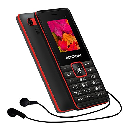 Adcom J1 (1.8 Inch Display, Dual Sim, FM Radio, Made in India, Black Red)