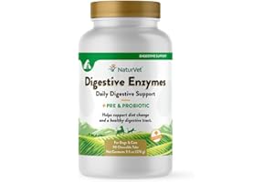 NaturVet Digestive Enzymes Plus Suplemento de probióticos para Perros, masticables Suaves, Fabricado en los Estados Unidos con Ingredientes de Origen Global, 90 Unidades
