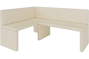 ‎FURNISTAR Eckbank Akiko Corner Bench - Eckbankgruppe für Ihrem Esszimmer, Küche modern, Sitzecke, Essecke. Perfekt für Küche, Büro und Rezeption. Solide und Starke Verarbeitung. (Soft 18, 142x196cm Links)