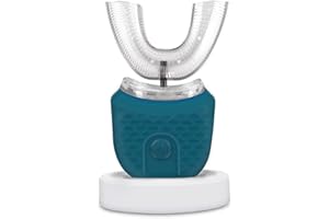 ZWPARTS Ultrasonic Automatic Toothbrush 360° Electric Toothbrush Teeth Whitening Brush Wireless Charging Tooth Clean Brush U Shaped Sonic Electric Lazy Toothbrush for Kids Adults Travel Home (Green)