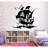 Wandtattoo Piratenschiff in ihrer Wunschfarbe ca. 100cm x 100cm Motiv 327/1 Kinderzimmer Geschenk