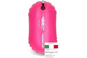 LIMITLESSXME Boa da nuoto e custodia per cellulare, 15 l, colore rosa, sicurezza durante il nuoto, Open Water e Triathlon. Swimming Buoy, Swim Bubble, galleggiante Boj gonfiabile