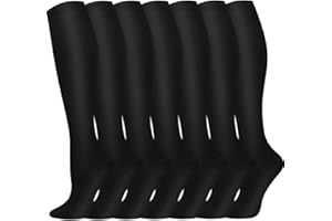 Pnosnesy Kompressionssocken (7 Paar) für Damen und Herren 15-20 mmHg ist am besten für Leichtathletik, Laufen, Flugreisen