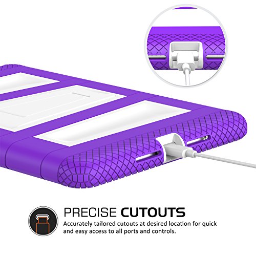 MoKo Hülle für iPad Mini 4 – Silikon + Weiss Hart Polycarbonat Protector mit faltbarem Kickstand Schutzhülle Case mit Standfunktion für Apple iPad Mini 4 7.9 Zoll IOS 2015 Genaration Tablet, Violett - 8