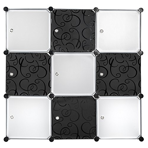 TecTake System Steckregal Schrank Regal Sideboard Kunststoff schwarz weiß - 4