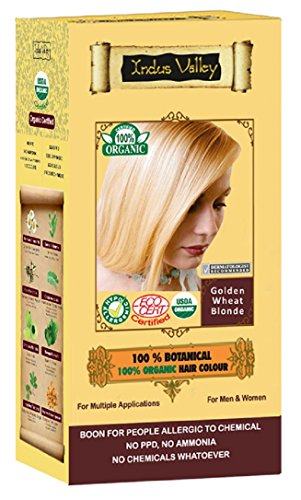 100% Organic 100% Botanical Natural Herbal Hair Dye Colour For Men and Women 100% Chemical Free, No PPD, No Ammonia, No Peroxide and No Heavy Metals Whatsoever (Golden Wheat Blonde)