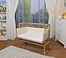Produktbild WALDIN Baby Beistellbett mit Matratze und Nestchen, höhen-verstellbar, 16 Modelle wählbar, Buche Massiv-Holz natur unbehandelt,gelb/beige