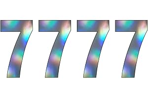 ZARB 【Pack of 4】Multi Shine Silver Wheelie Bin Number (7) Self Adhesive Water Resistant Stickers, 7 Inches Bin Numbers for Wheelie Bins Dustbins Garbage bins (7)