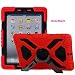 Produktbild ipad 2/3/4 Hülle, Meiya multifunktionale Silikon stoßfest wasserdicht Drop robuste Fall, Heavy Duty Case, Kindersichere Hülle Kind Schutzhülle Geschenk für Apple ipad 2/3/4 Rot/Schwarz