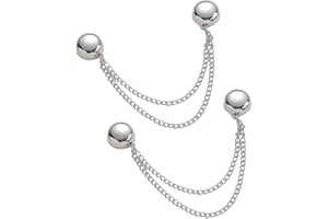 SPIRWORCHLAN 2PCS Magnetic Clothing Clips, Multi-Function Magnetic Clothing Clips, Magnetic Clothing Shawl Clips Clothing Accessories, Multi-Purpose Magnetic Pinless Brooch for Women Silver