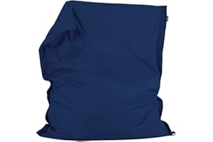 Bean Bag Bazaar Giant Bean Bag, Navy Blue, Water Resistant Fabric, Floor Cushion, Beanbag for Indoor and Outdoor Use, Bean Bag with Filling Included, 180cm x 140cm, Gaming, Living Room, Garden