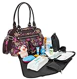 6 TEILE Set: ALESSANDRO Wickeltasche FLEUR Babywickeltasche + Wickelmatte + Windeltasche + Wäschesack + Flaschentasche + Wagen Fix - 3