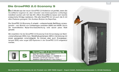 Growbox GrowPRO 2.0 S 80x80x160cm – idealer Growschrank / Growzelt für Homegrow - 2