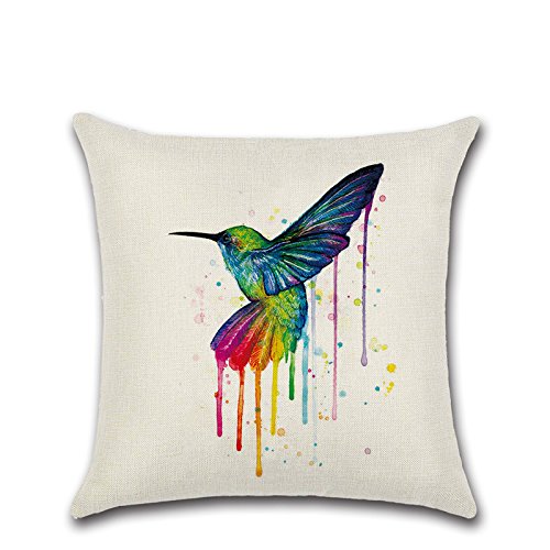 Calcifer 45,7 x 45,7 cm (45 x 45 cm) Rainbow Tiere Robuster Baumwolle Leinen Überwurf Kissen Kontakte Fall Kissen für Home Sofa Deko (Set von 6) - 4