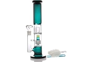 BONGBONGBONG Duże bongo grawitacyjne szklane bongo z perkolatem tornado, zielone bonga wodne z miską na bonga 14,5 mm, wysokość 33 cm, waga 800 g, szklana rurka do palenia, fajka do fajki wodnej, fajka olejowa,