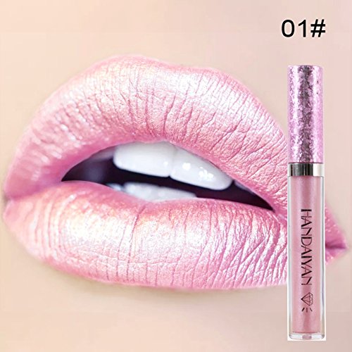 ROMANTIC BEAR 6 Farben Metallic Schimmer Liquid Lippenstift Langlebig Matt Wasserdicht Feuchtigkeitsspendende Lipgloss