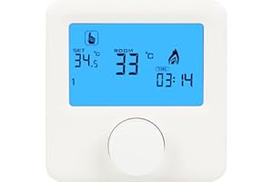 C-LOGIC Termostato Calefacción Digital Cronotermostato Programable Hora a Hora Instalación Pared Conexión 2 Cables