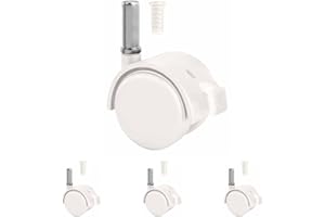 COOL · DREAMS Ruedas para Cuna con Enganche en Espiga. Juego 4 Unidades de Rueda con Freno para más Seguridad + 4 Tacos para Unir a la Cuna. Blancas CoolDreams