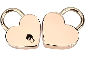 BIITFUU 2 zestawy metalowe kłódki mini kształt serca styl vintage złoty zamek z kluczami do pamiętnika książki bagaż walentynkowy